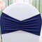 10 Pieces Navy Blue Ruffled Spandex Chair Bands for Elegant Event Seating 8x13 inches